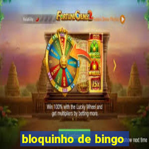 bloquinho de bingo