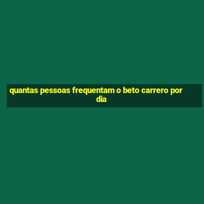 quantas pessoas frequentam o beto carrero por dia