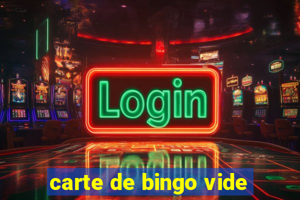 carte de bingo vide