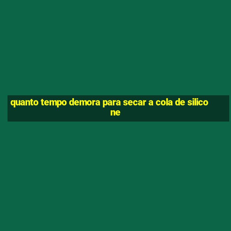 quanto tempo demora para secar a cola de silicone