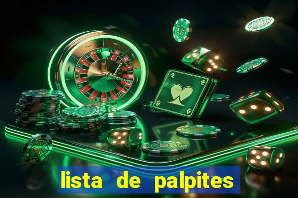 lista de palpites jogos de hoje