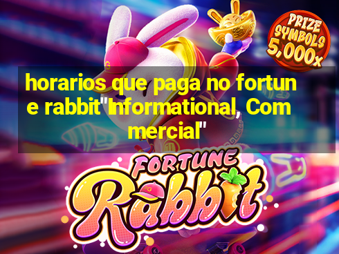 horarios que paga no fortune rabbit