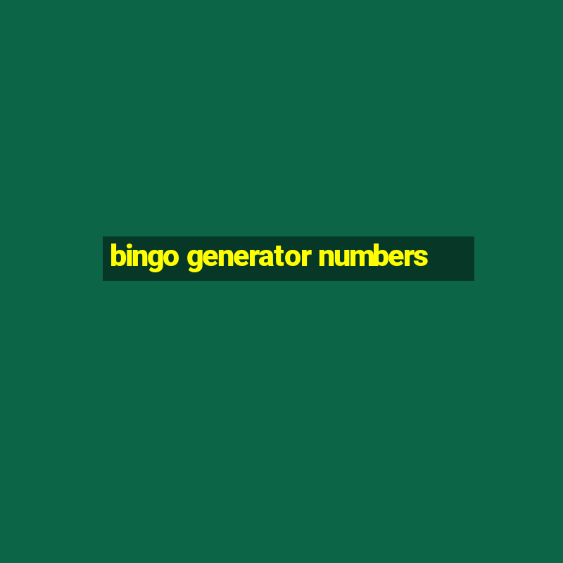 bingo generator numbers