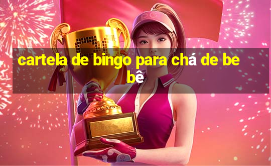 cartela de bingo para chá de bebê