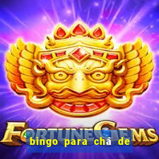 bingo para chá de bebê para imprimir grátis