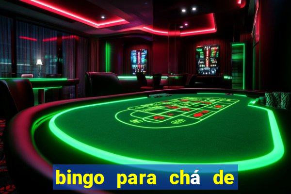 bingo para chá de bebê para imprimir grátis