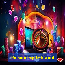 rifa para imprimir word