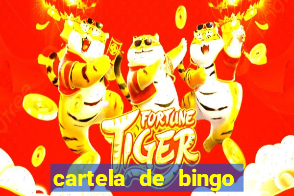 cartela de bingo para preencher