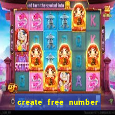 create free number bingo card