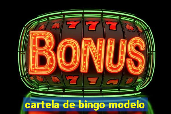 cartela de bingo modelo