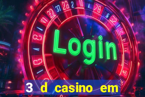 3 d casino em movimento com baralho