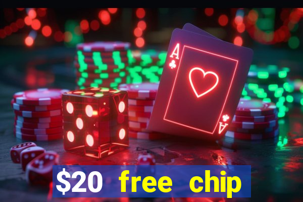 $20 free chip offered by desert nights casino