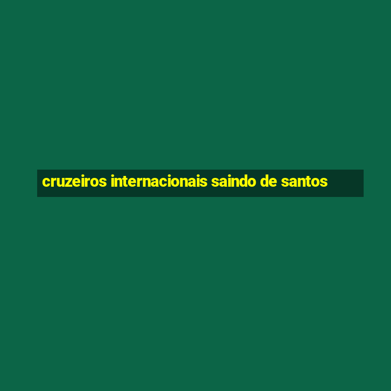 cruzeiros internacionais saindo de santos