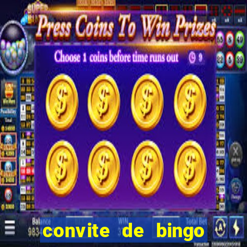 convite de bingo para editar