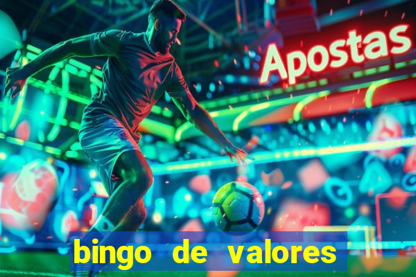 bingo de valores para imprimir