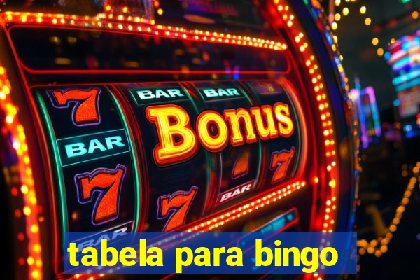 tabela para bingo