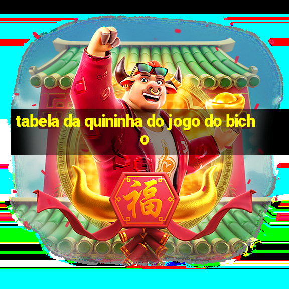 tabela da quininha do jogo do bicho