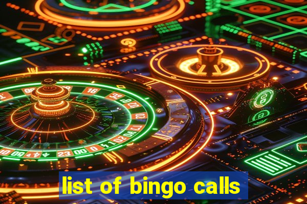 list of bingo calls