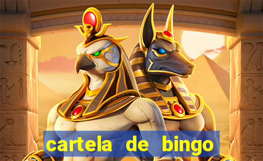 cartela de bingo com letras