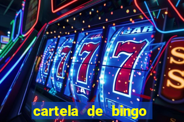 cartela de bingo com letras