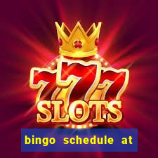 bingo schedule at mohegan sun