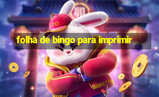 folha de bingo para imprimir