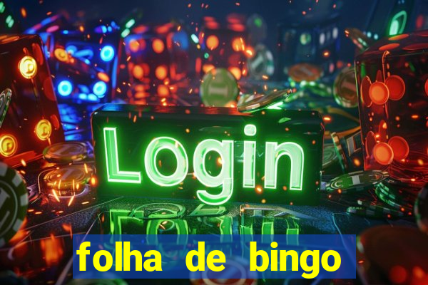 folha de bingo para imprimir