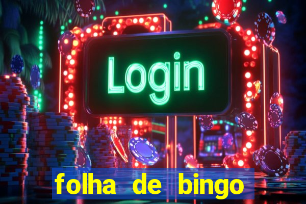 folha de bingo para imprimir