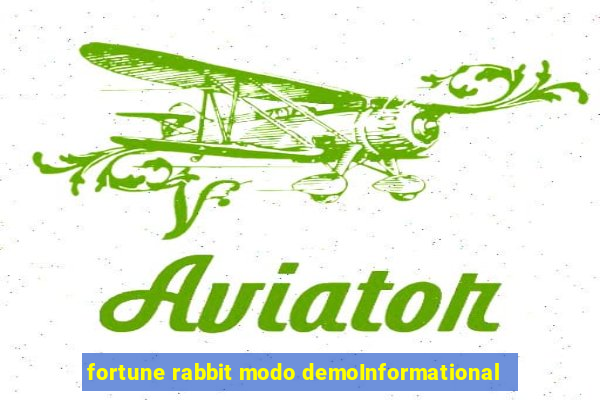 fortune rabbit modo demoInformational