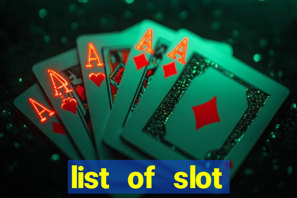 list of slot machines at jake's 58