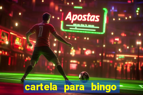 cartela para bingo em branco