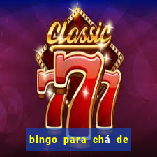 bingo para chá de bebê para imprimir grátis