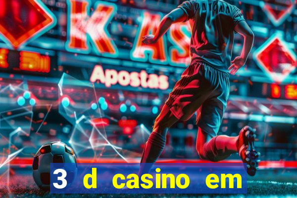 3 d casino em movimento com baralho