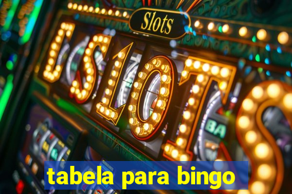 tabela para bingo